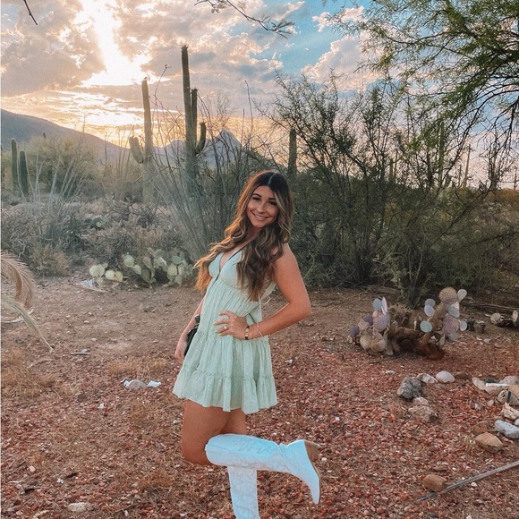 Seafoam Green Summer Babydoll Dress - Picture 4 of 4